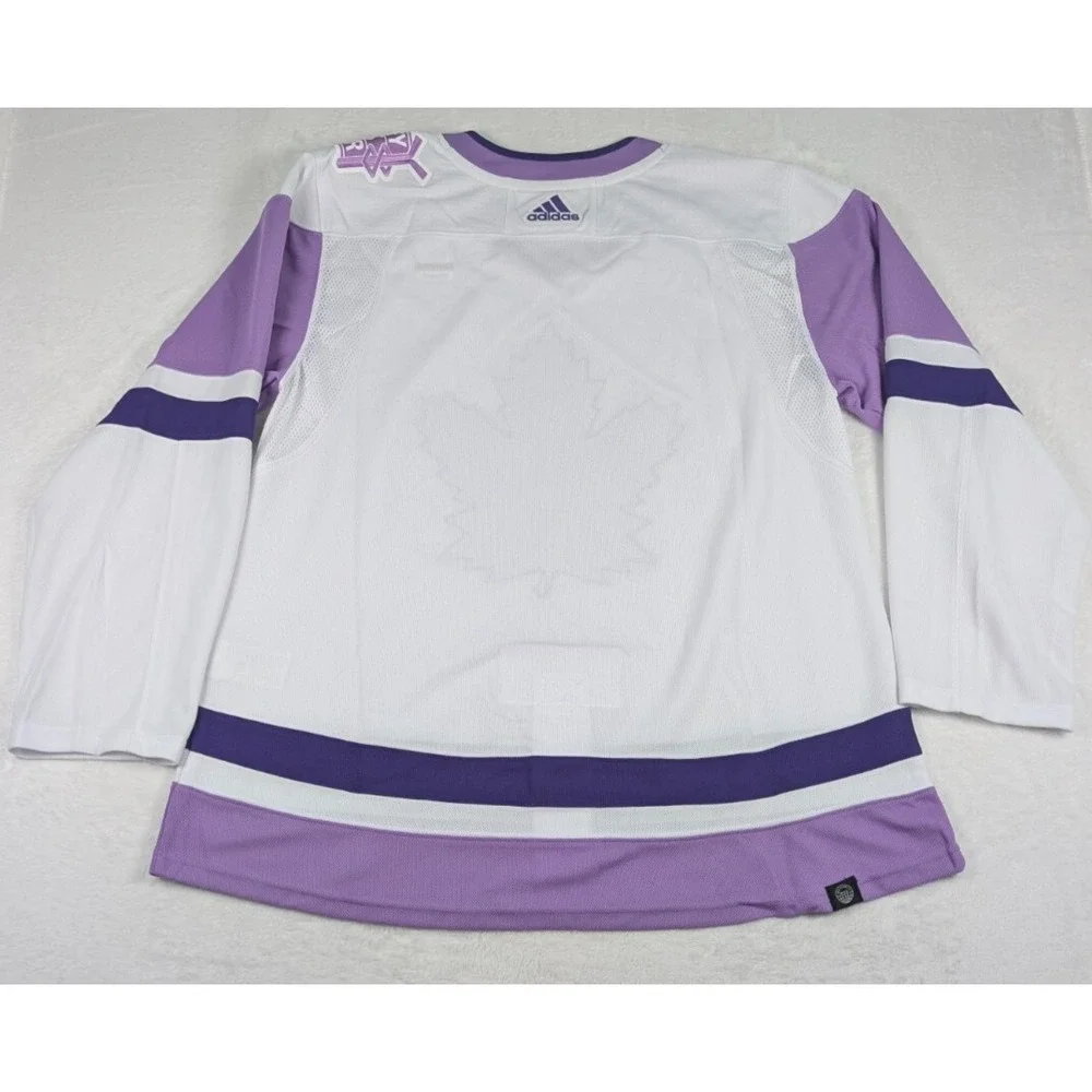 Toronto Maple Leafs Hockey‎ Fights Cancer Adidas Jersey sz 54 White Purple NWT